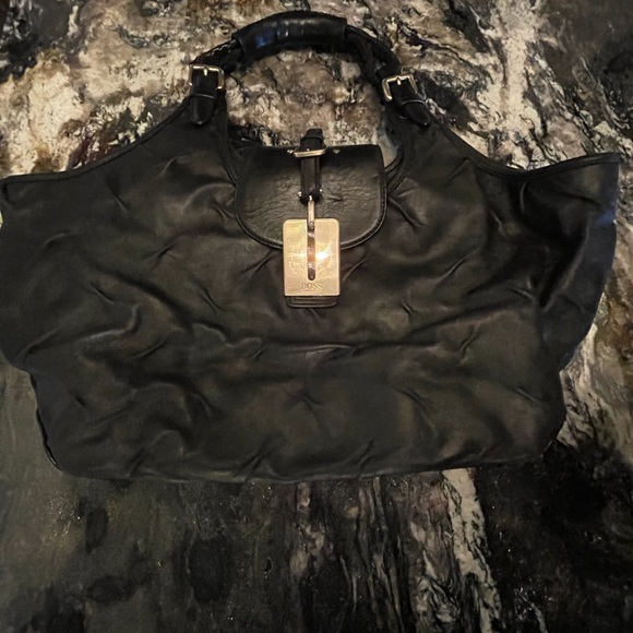 BOSS Black leather TOTE Hugo Boss purse - Picture 8 of 14